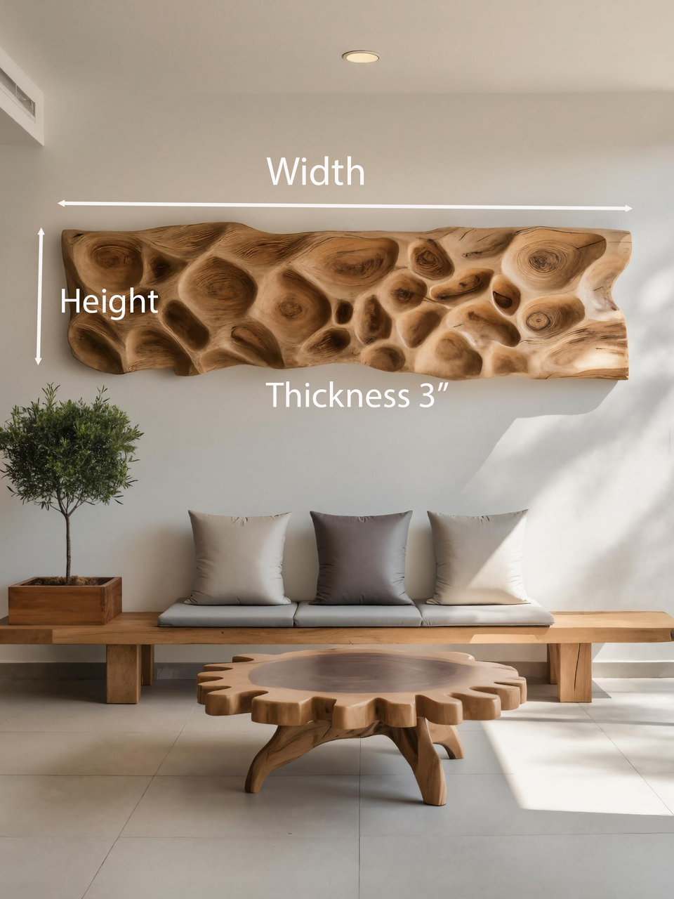 Artistic Carved Wall Art With Organic Texture For Entryway