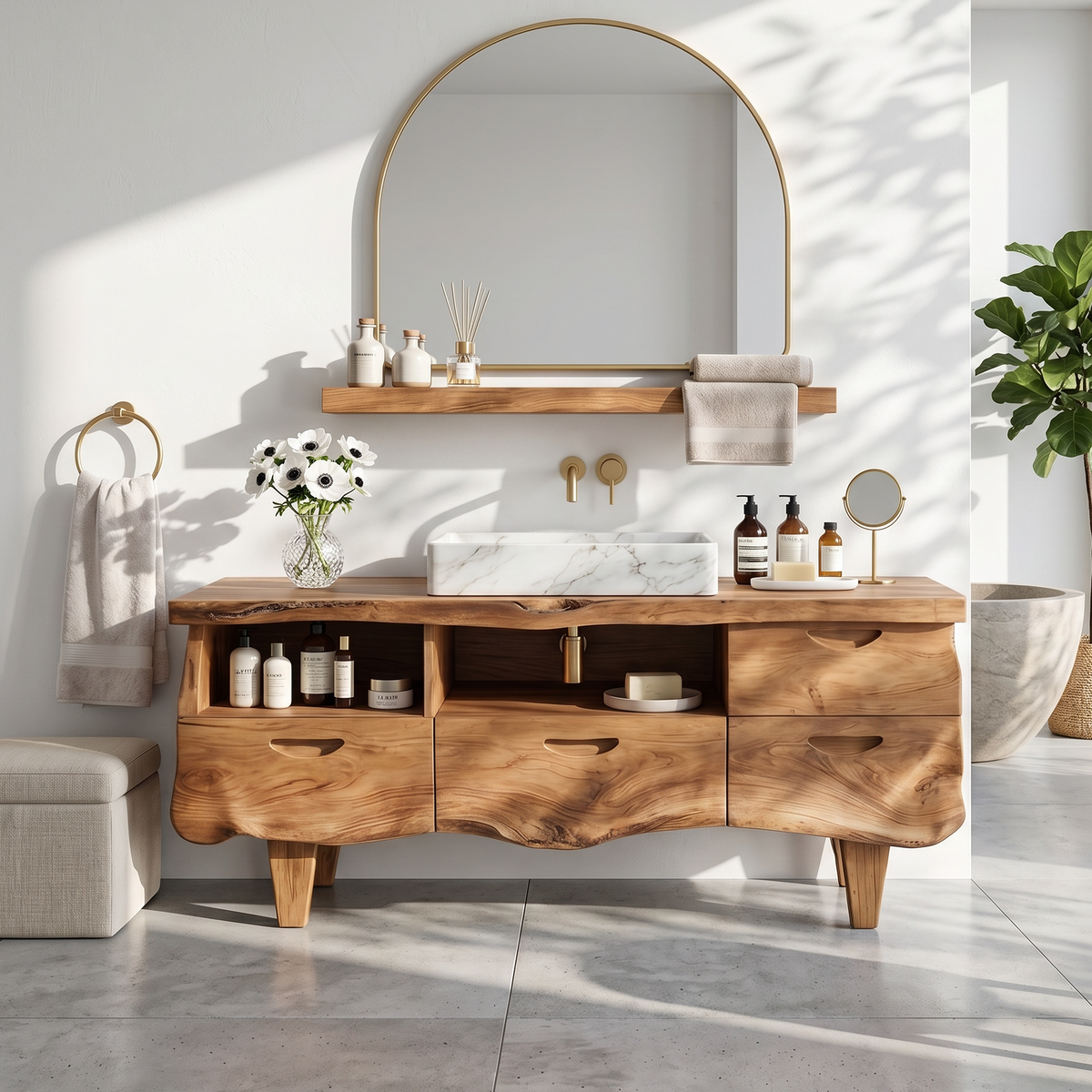 Farmhouse Solid Wood Bathroom Vanity