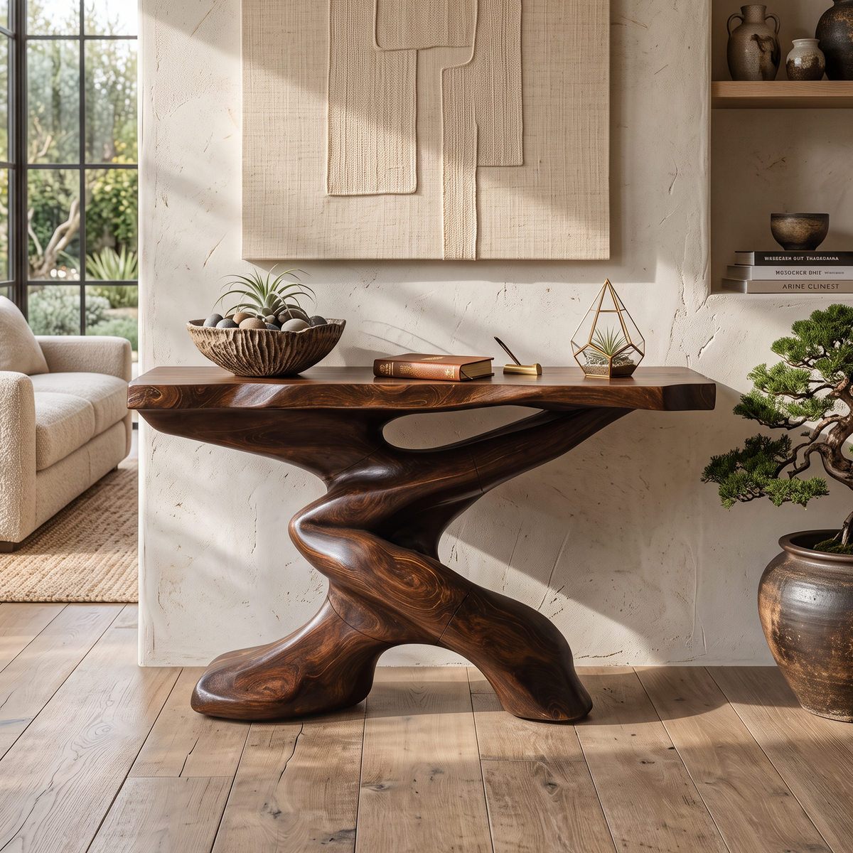 Rustic Farmhouse Solid Wood Console Table