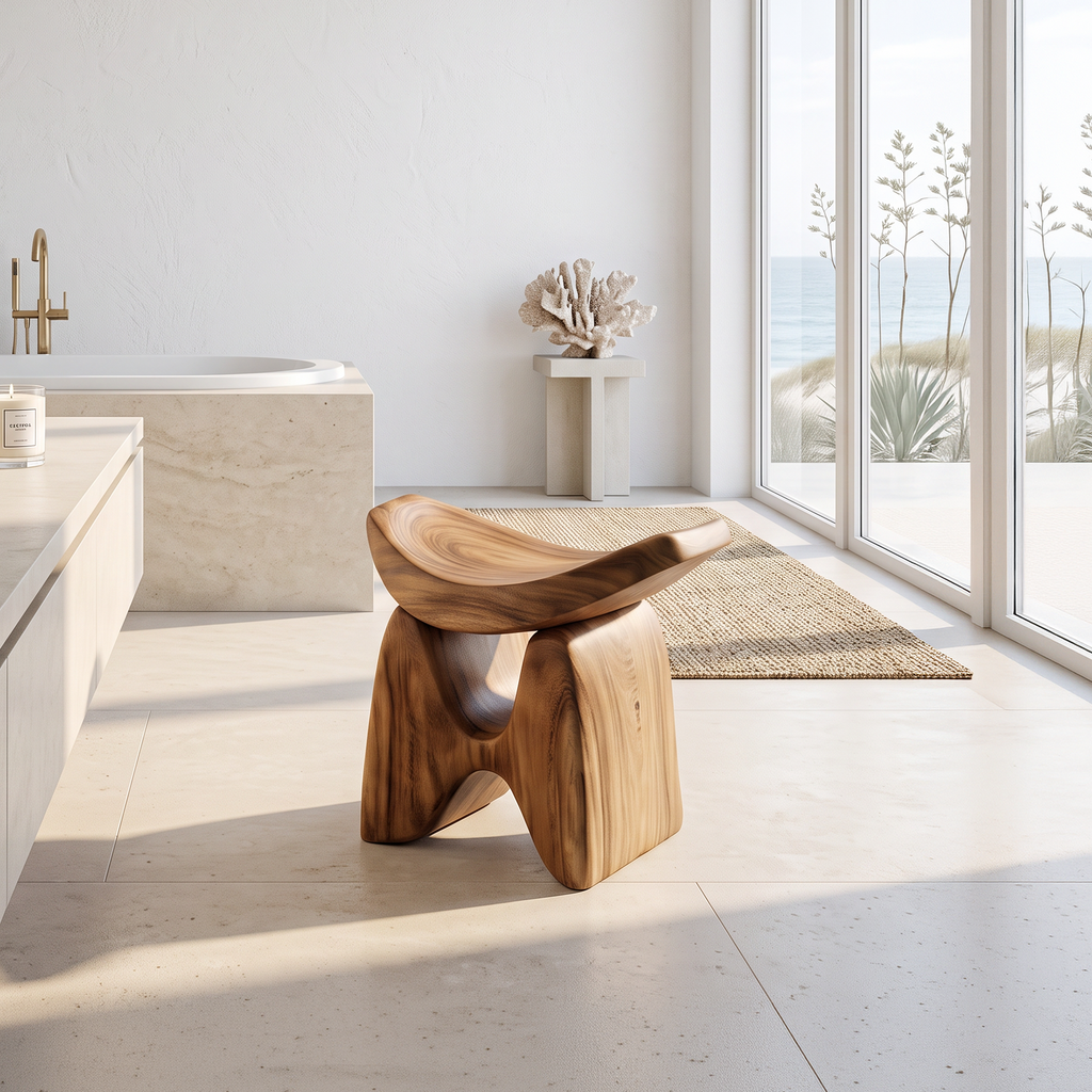 Mid Century Shower Stool For Elegant Bathroom Look