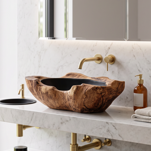 Farmhouse Wooden Vessel Sink For Cozy Bathroom Decor