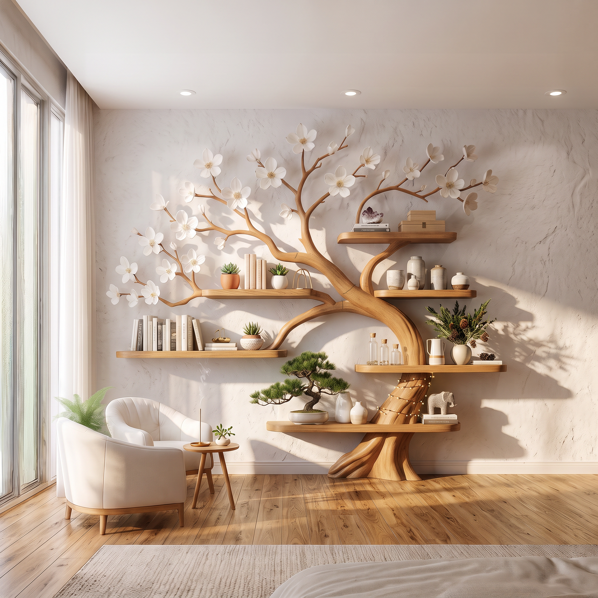 Rustic Tree Branch Shelf Nursery Kids Room