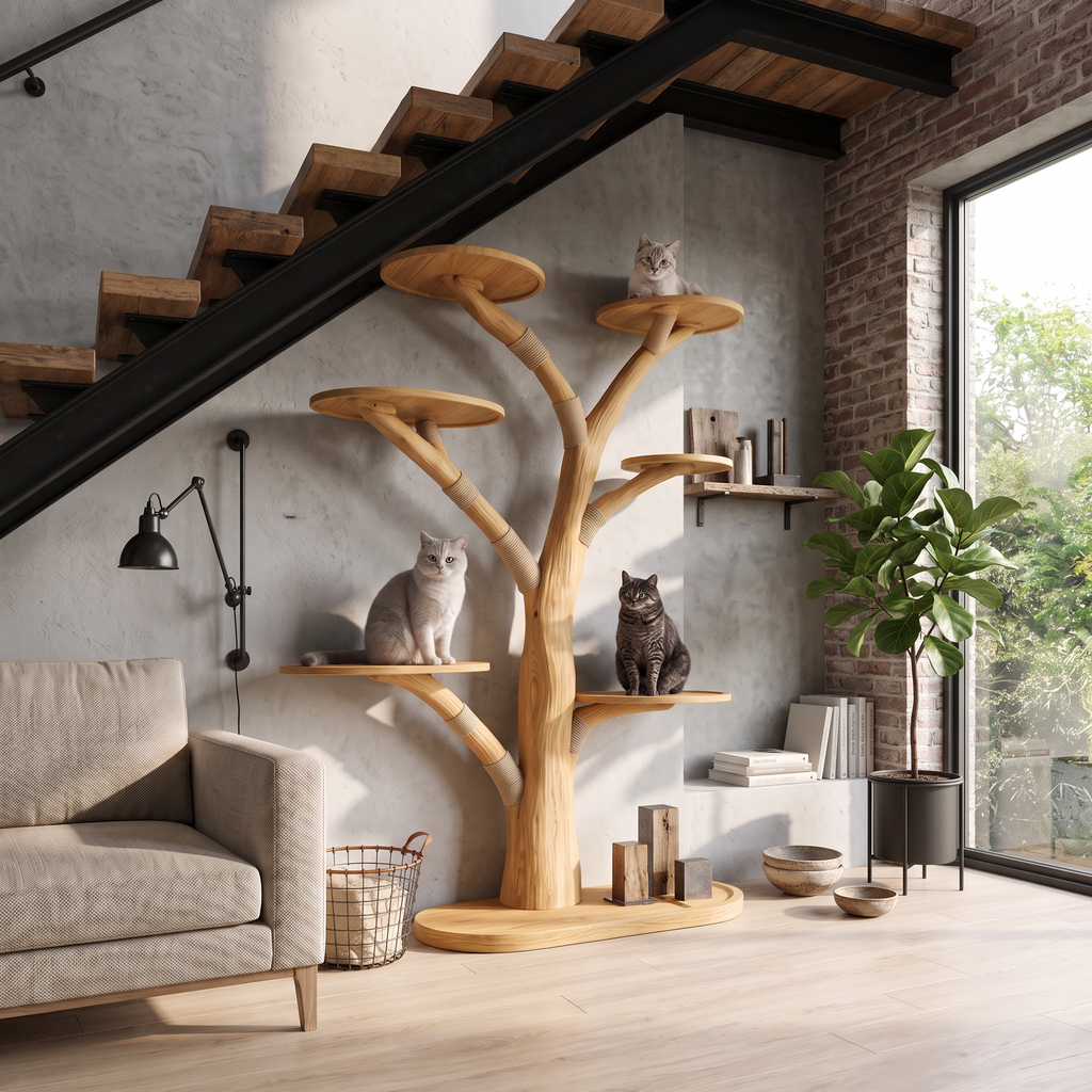Rustic Tree Cat Tower Home Office