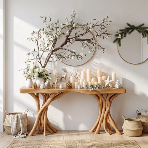 Driftwood Console Table Organic Wood Rustic Art Gift