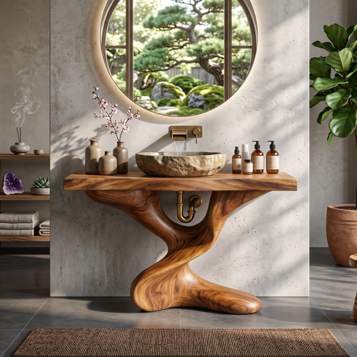 Farmhouse Solid Wood Bathroom Vanity