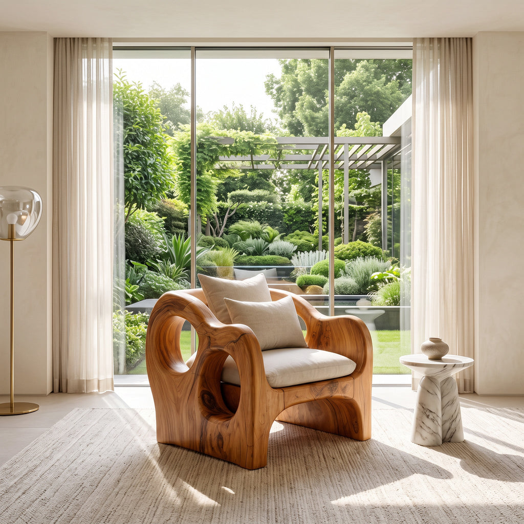 Artistic Sculpted Armchair For Living Room Or Lounge