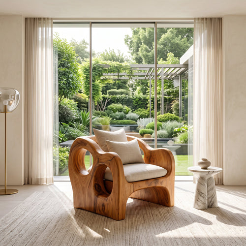 Artistic Sculpted Armchair For Living Room Or Lounge
