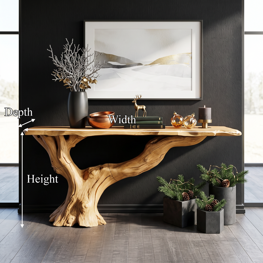 Console Table Solid Wood Farmhouse Entryway Gift