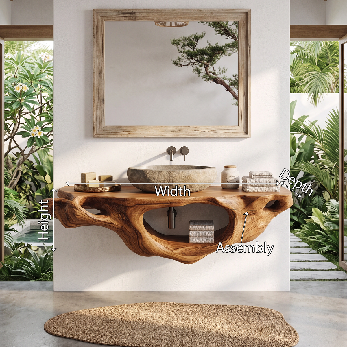 Farmhouse Live Edge Vanity For Bathroom Decor Ideas