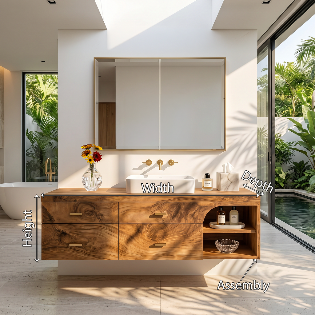 Farmhouse Bathroom Furniture With Floating Vanity