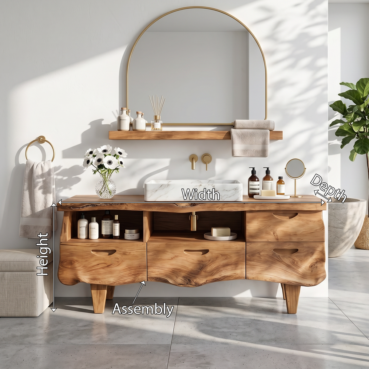 Farmhouse Solid Wood Bathroom Vanity