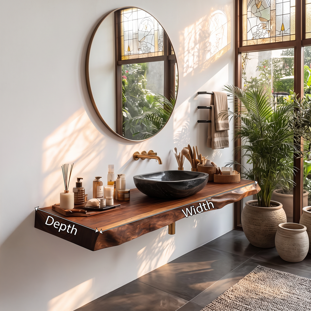 Mid Century Bathroom Vanity With Modern Wood Finish