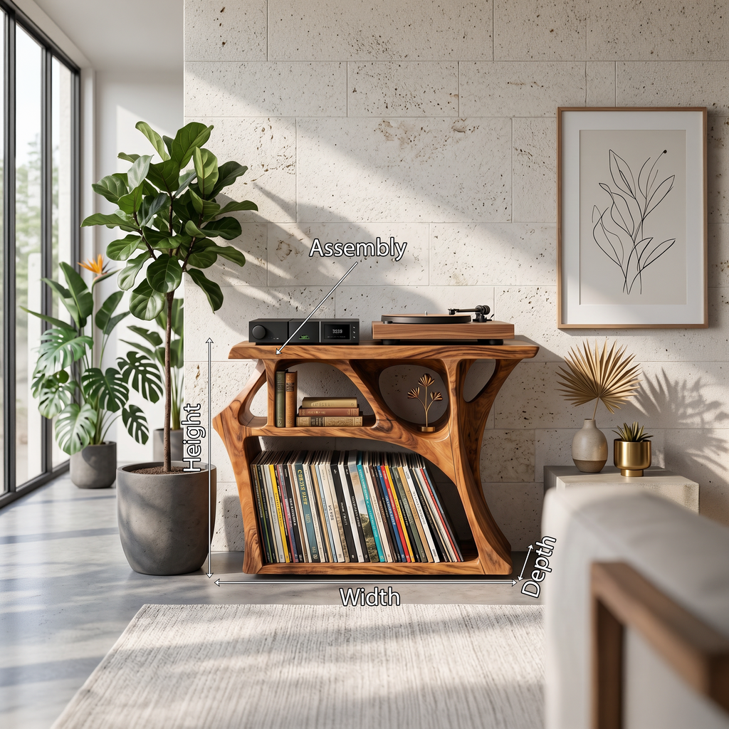 Mid Century Record Stand Living Room Decor Essential