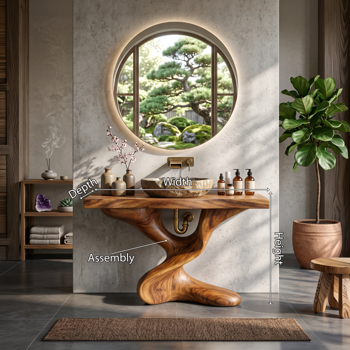 Farmhouse Solid Wood Bathroom Vanity