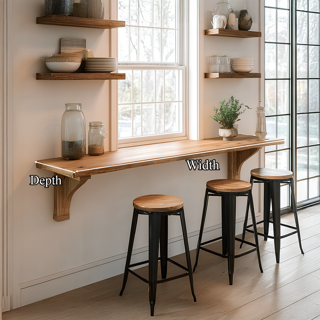 Wall Bar Table Solid Wood Minimalist Style Gift