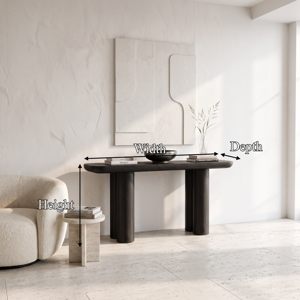Midcentury Black Console Table Living Room