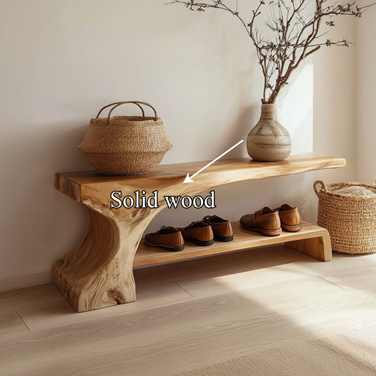 Rustic Entryway Shoe Bench Hallway Living Room