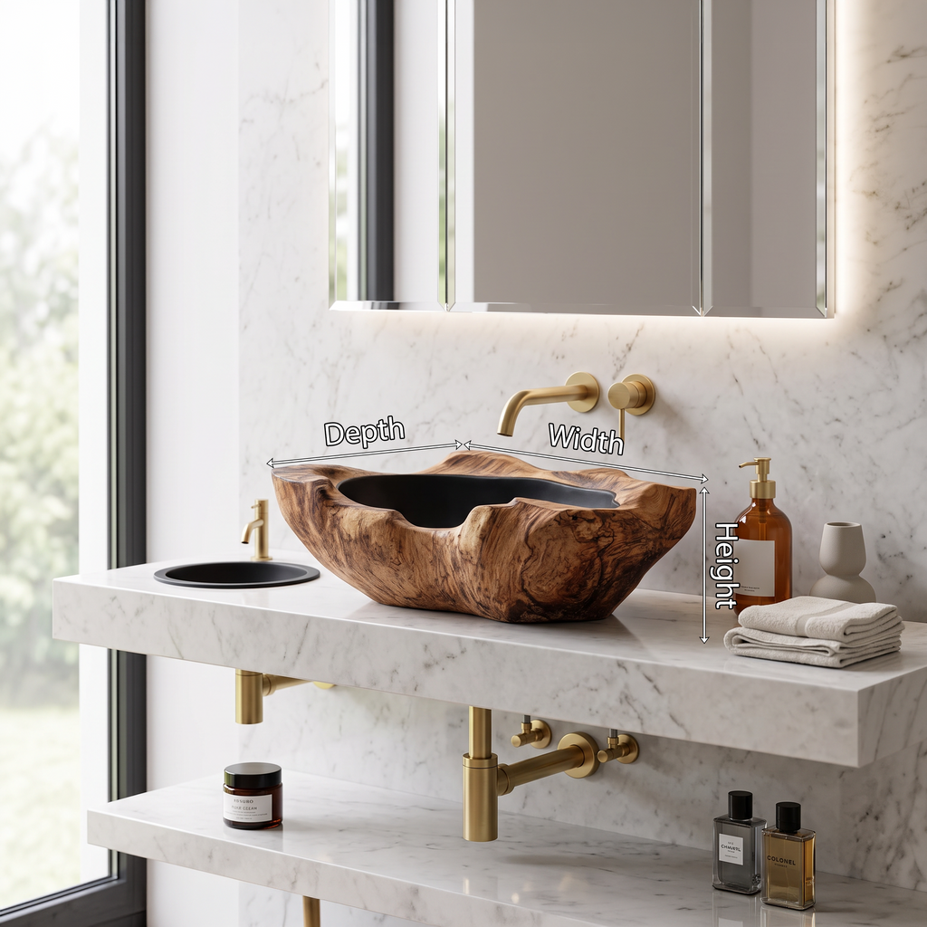 Farmhouse Wooden Vessel Sink For Cozy Bathroom Decor