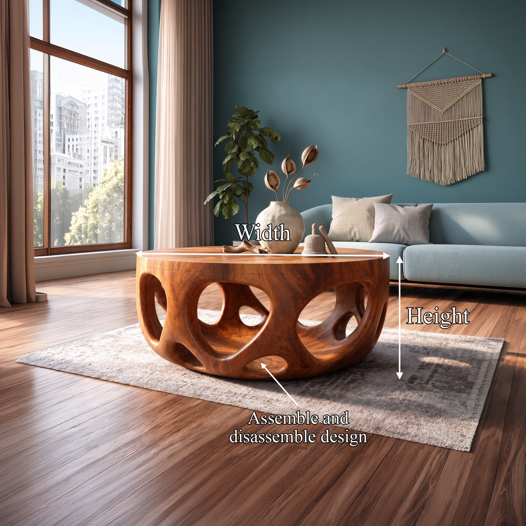 Artisan Coffee Table Natural Wood Farmhouse Gift