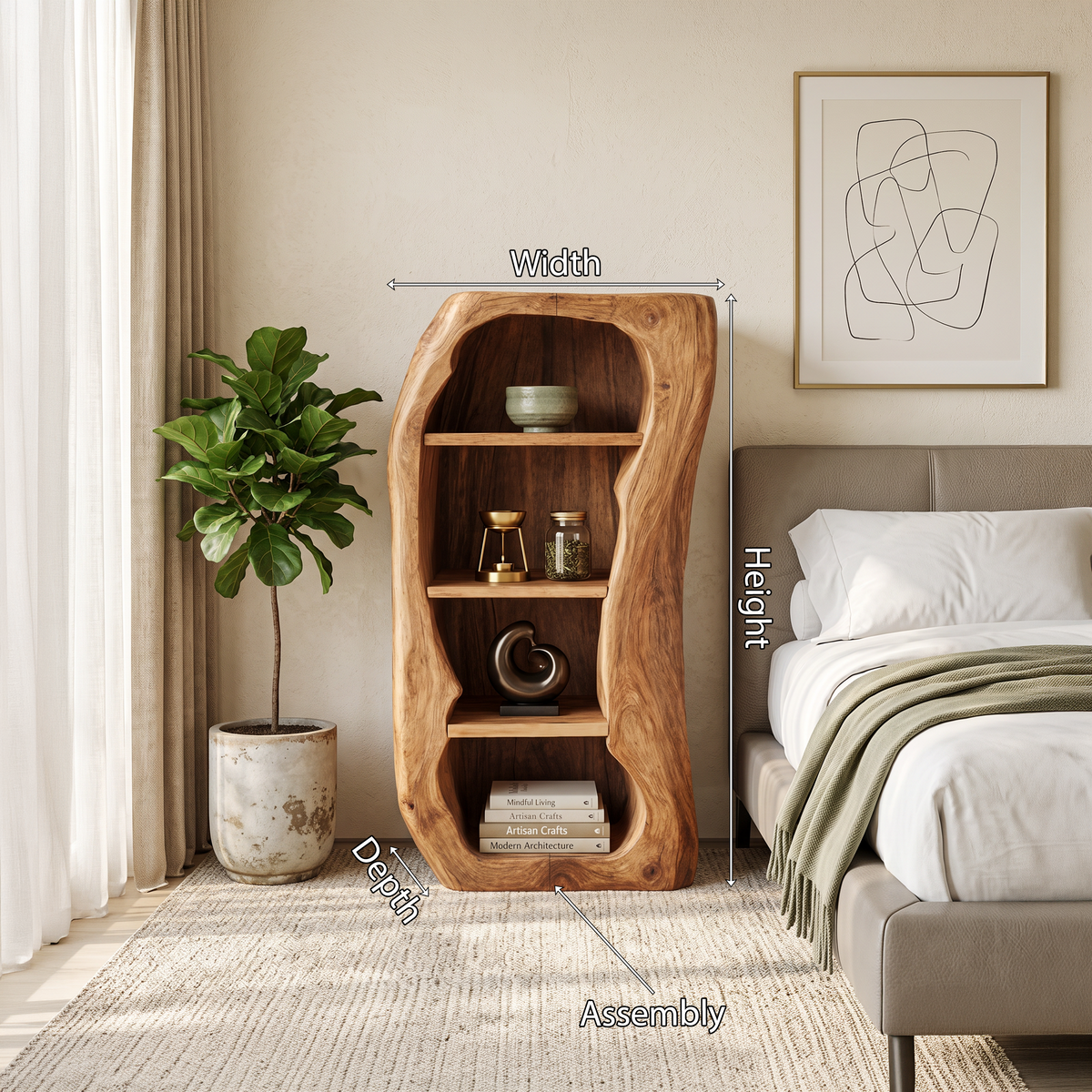 Farmhouse Solid Wood Nightstand
