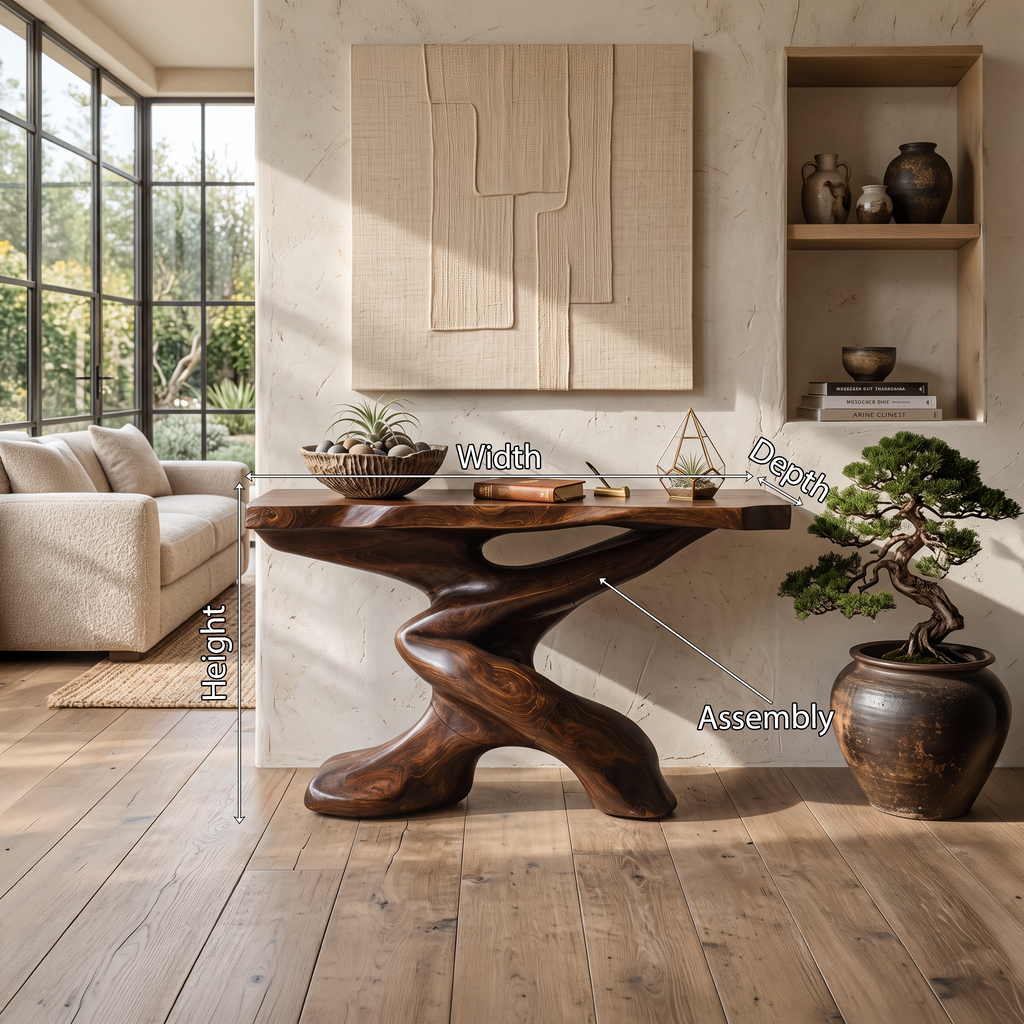 Rustic Farmhouse Solid Wood Console Table