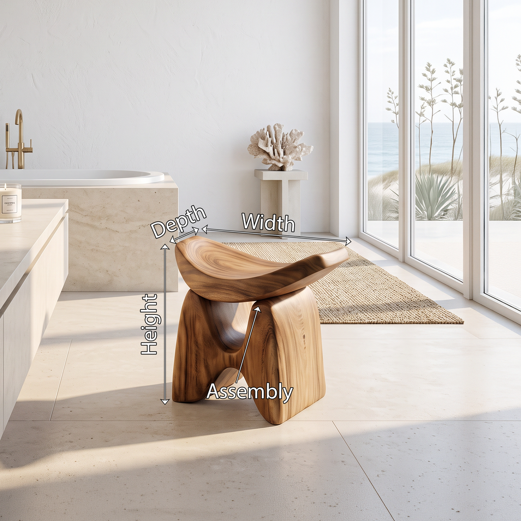 Mid Century Shower Stool For Elegant Bathroom Look