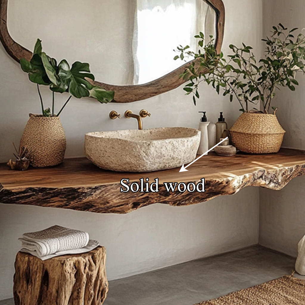 Rustic Wide Floating Shelf Vanity