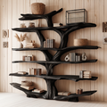 Rustic Wooden Tree Shelf – Perfect Book Storage & Nature-Inspired Decor