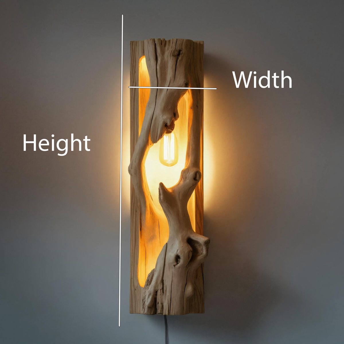 Minimalist Driftwood Wall Sconce With Ambient Glow For Rustic Decor