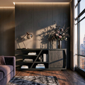 Modern Sideboard With Shelves And Cabinet For Living Room