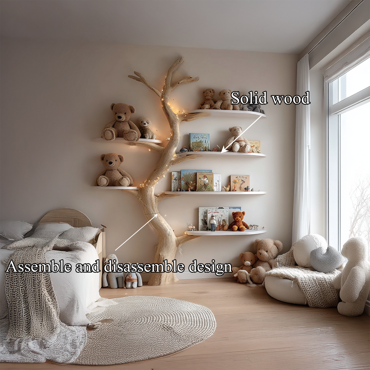 Midcentury Tree Bookcase Nursery Bedroom