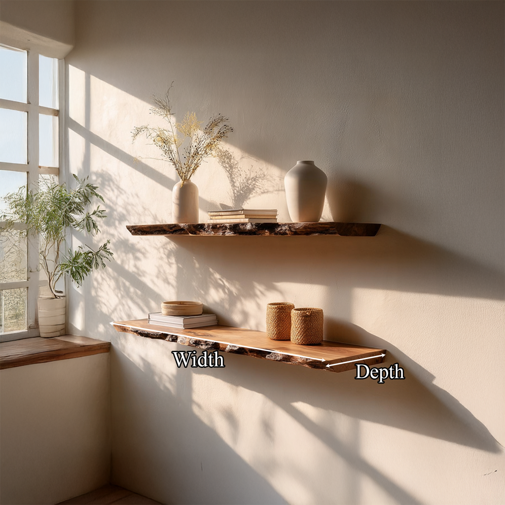 Rustic Floating Shelf Living Room