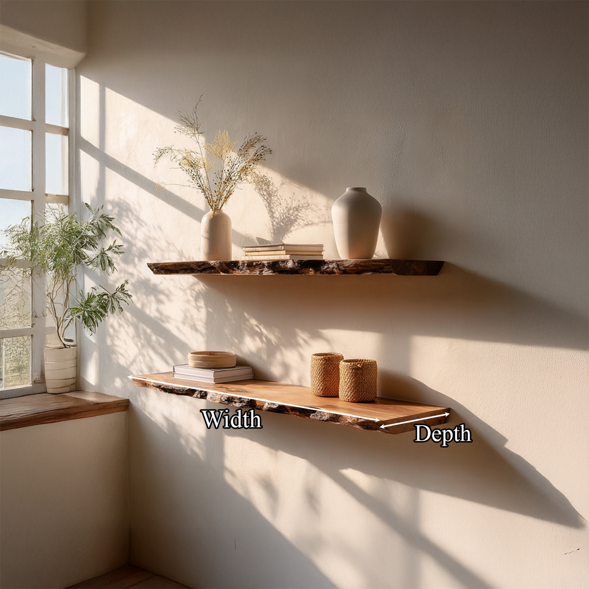 Rustic Floating Shelf Living Room