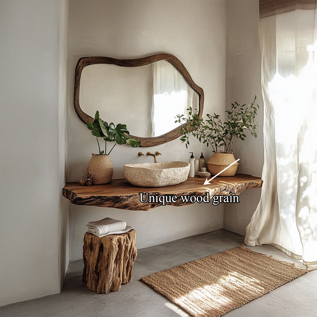 Rustic Wide Floating Shelf Vanity