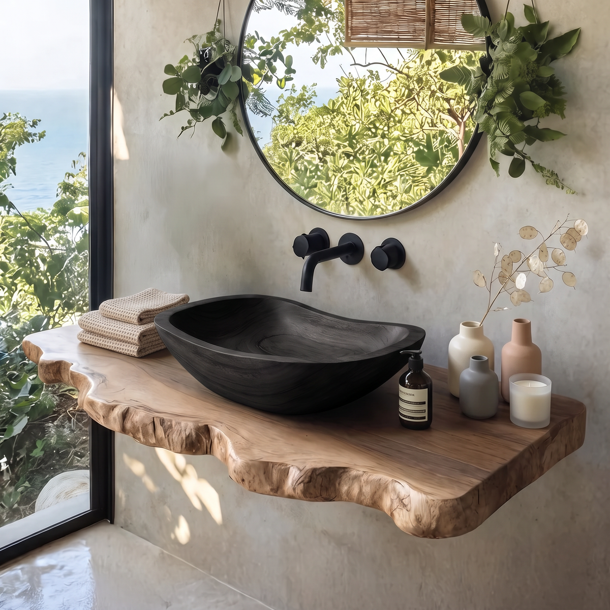 Mid Century Solid Wood Sink For Luxury Bathroom Upgrade