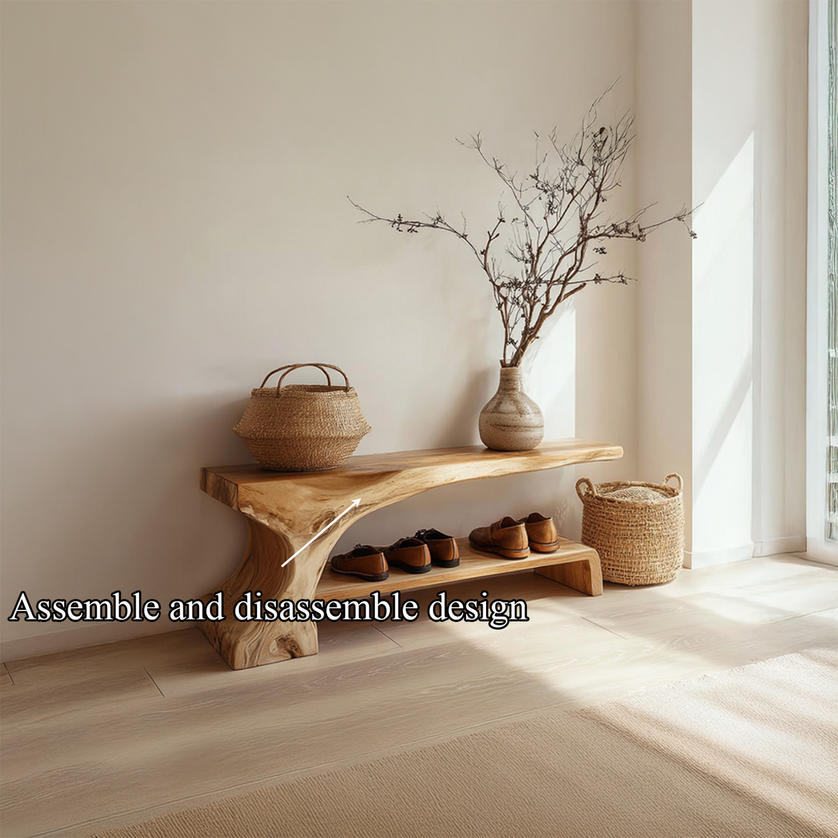 Rustic Entryway Shoe Bench Hallway Living Room