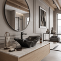 Rustic Wooden Vessel Sink For Nature-Inspired Bathroom