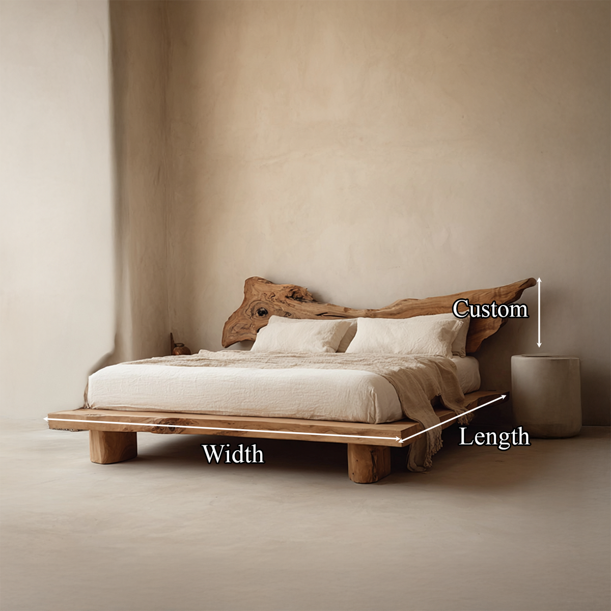 Rustic Platform Bed King Room