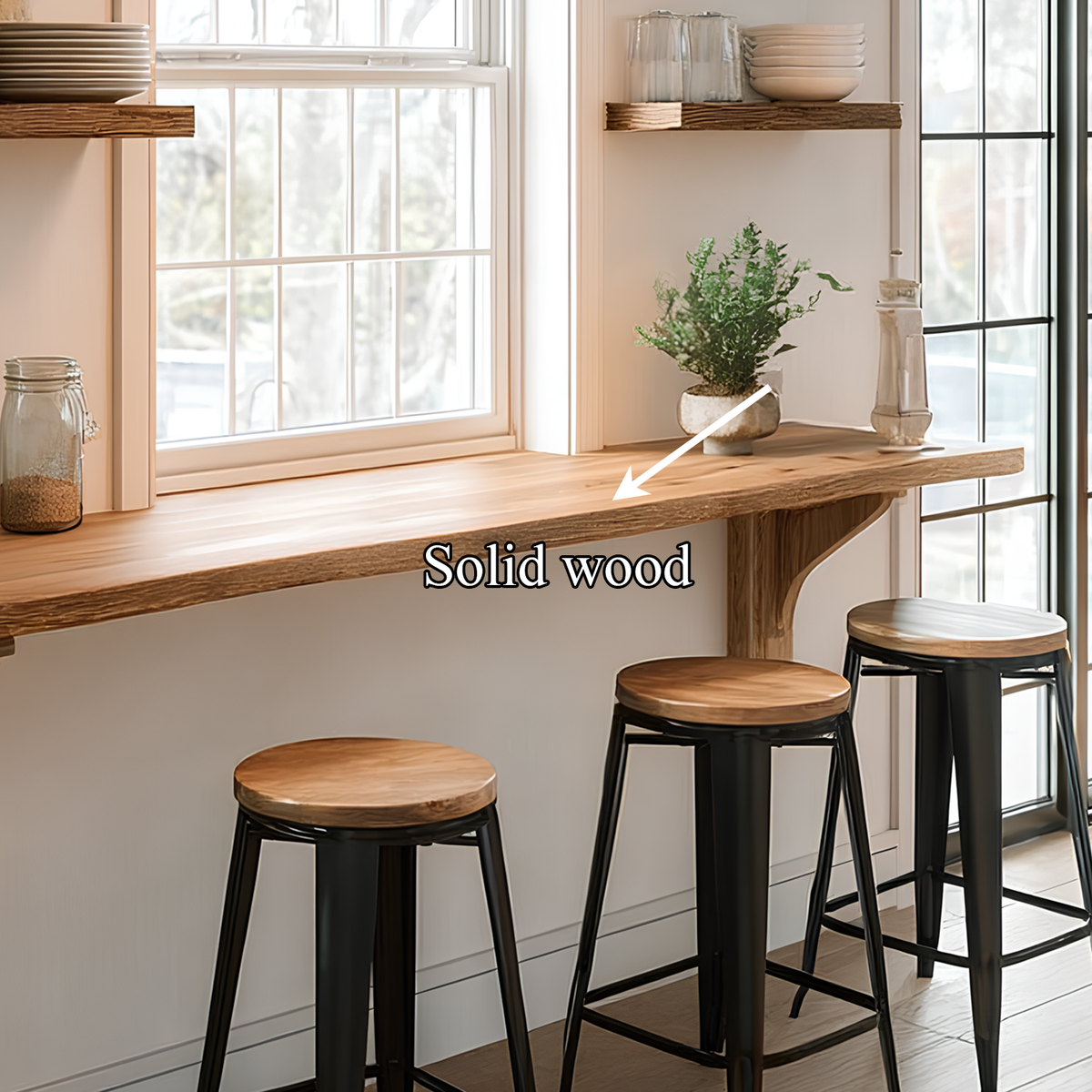 Wall Bar Table Solid Wood Minimalist Style Gift
