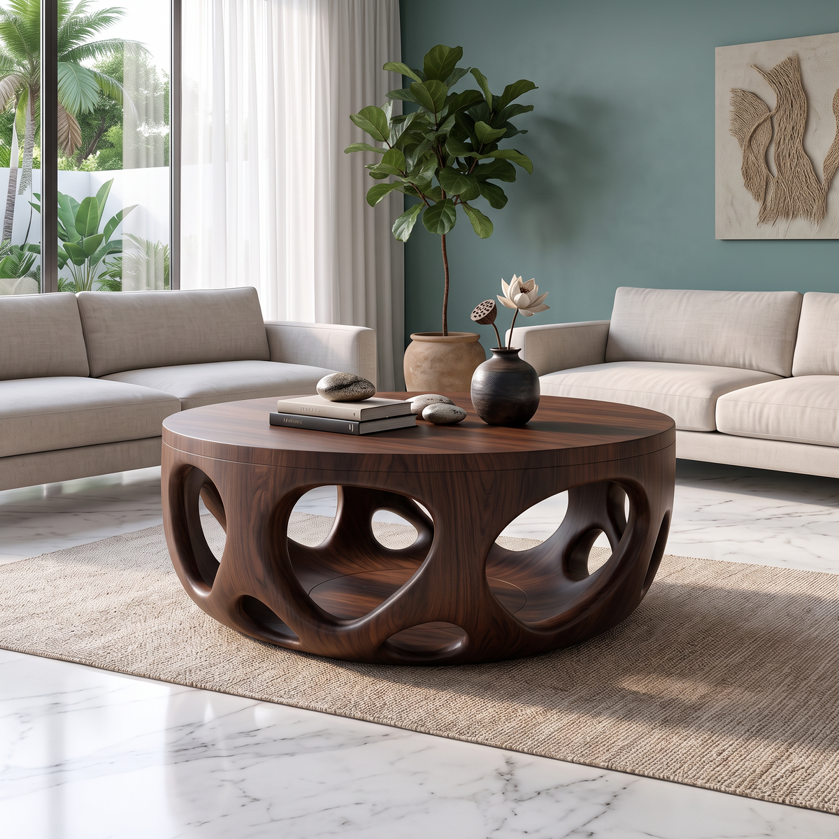 Artisan Coffee Table Natural Wood Farmhouse Gift