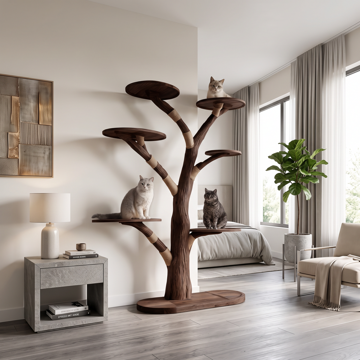Rustic Tree Cat Tower Home Office