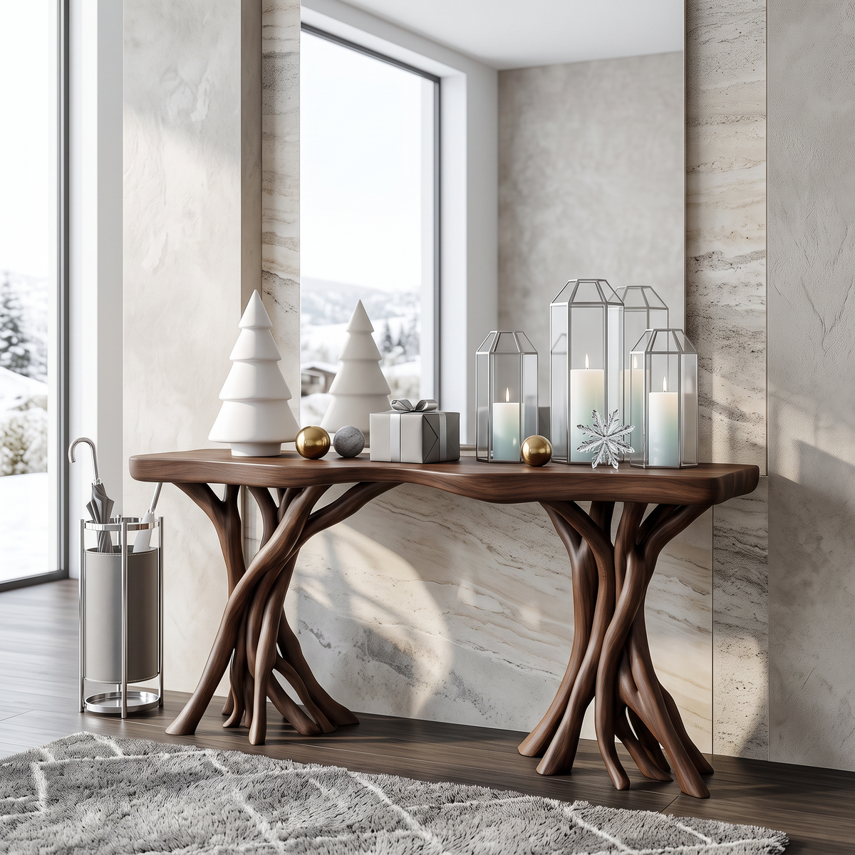 Driftwood Console Table Organic Wood Rustic Art Gift