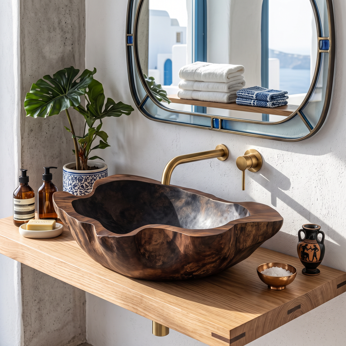 Wood Wash Basin Mid Century Style For Bathroom Upgrade