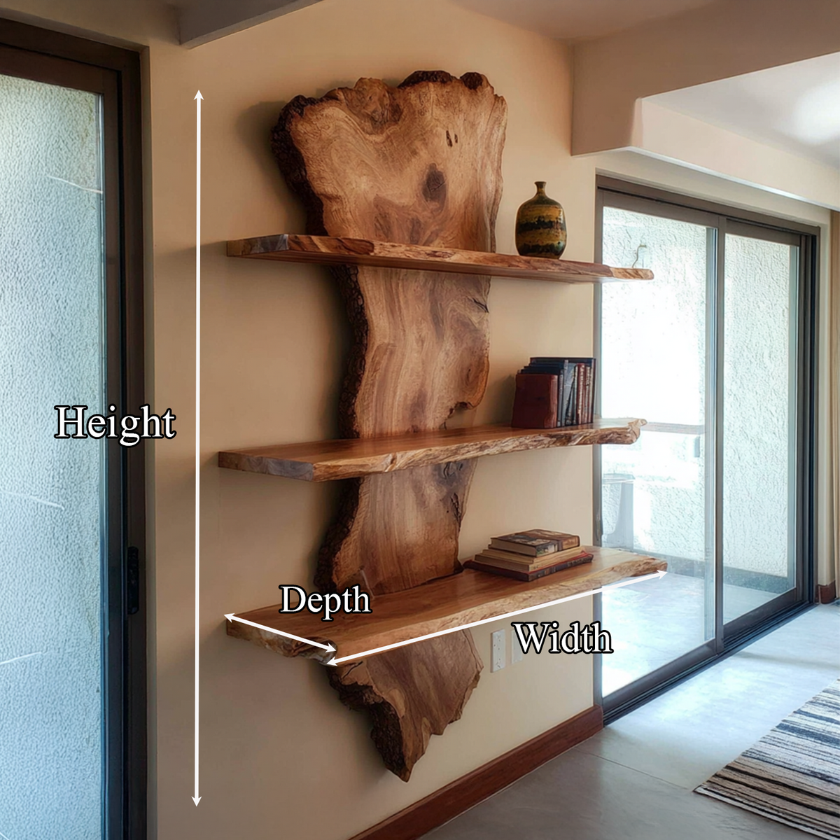 Floating Shelf Set Solid Wood Handmade Gift