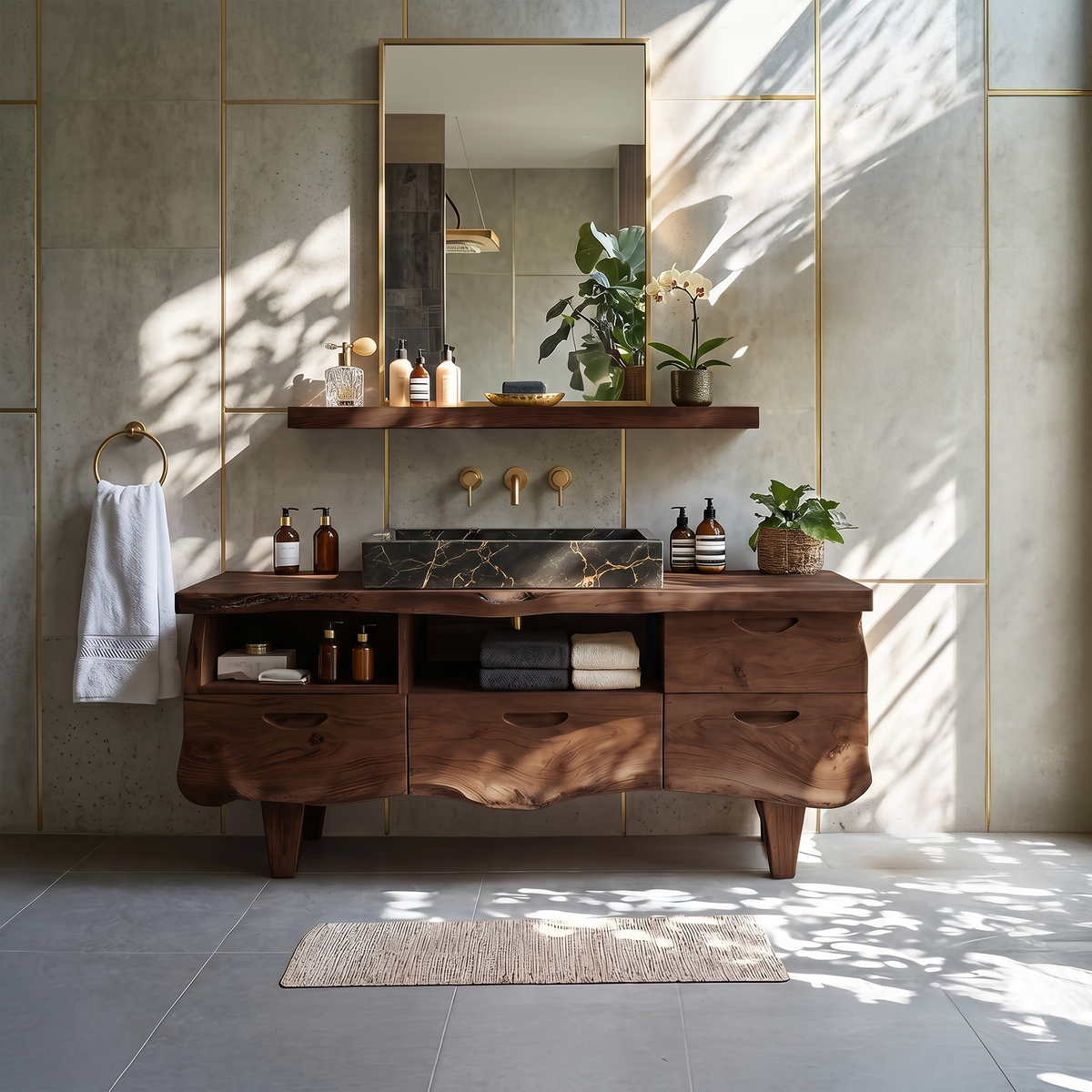 Farmhouse Solid Wood Bathroom Vanity
