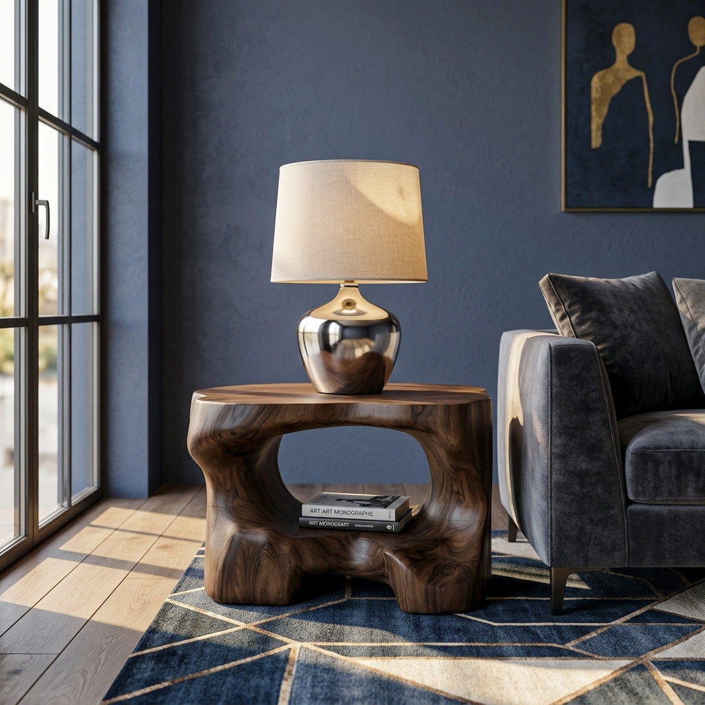 Organic Modern Side Table For Living Room Or Bedroom