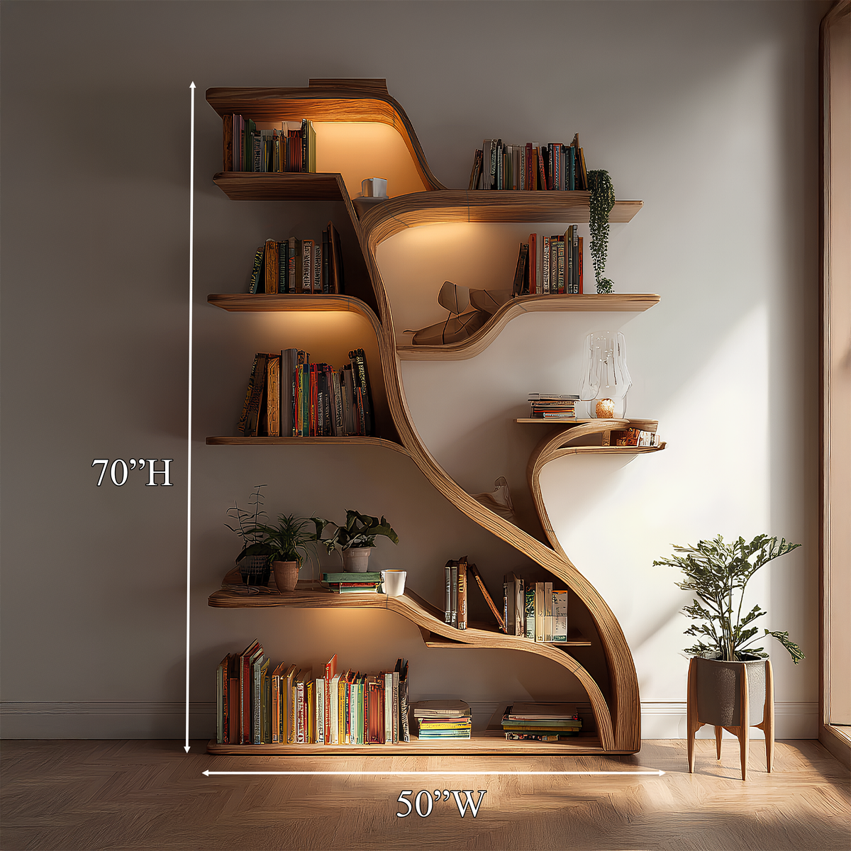 Tree Branch Wall Shelf Solid Wood Farmhouse Decor Gift