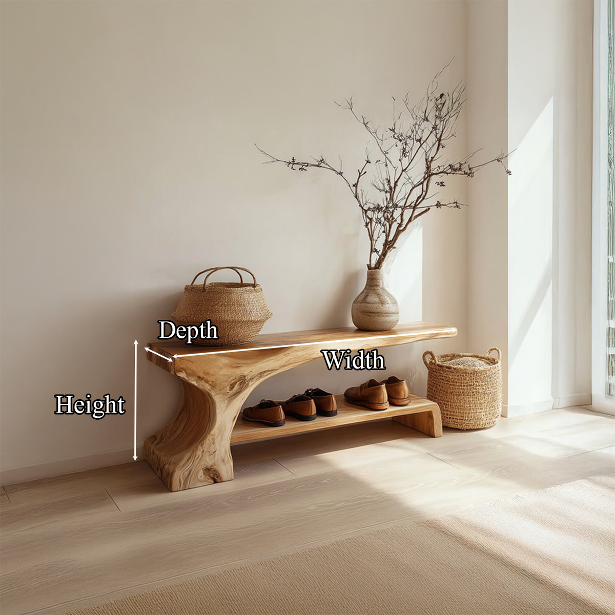 Rustic Entryway Shoe Bench Hallway Living Room