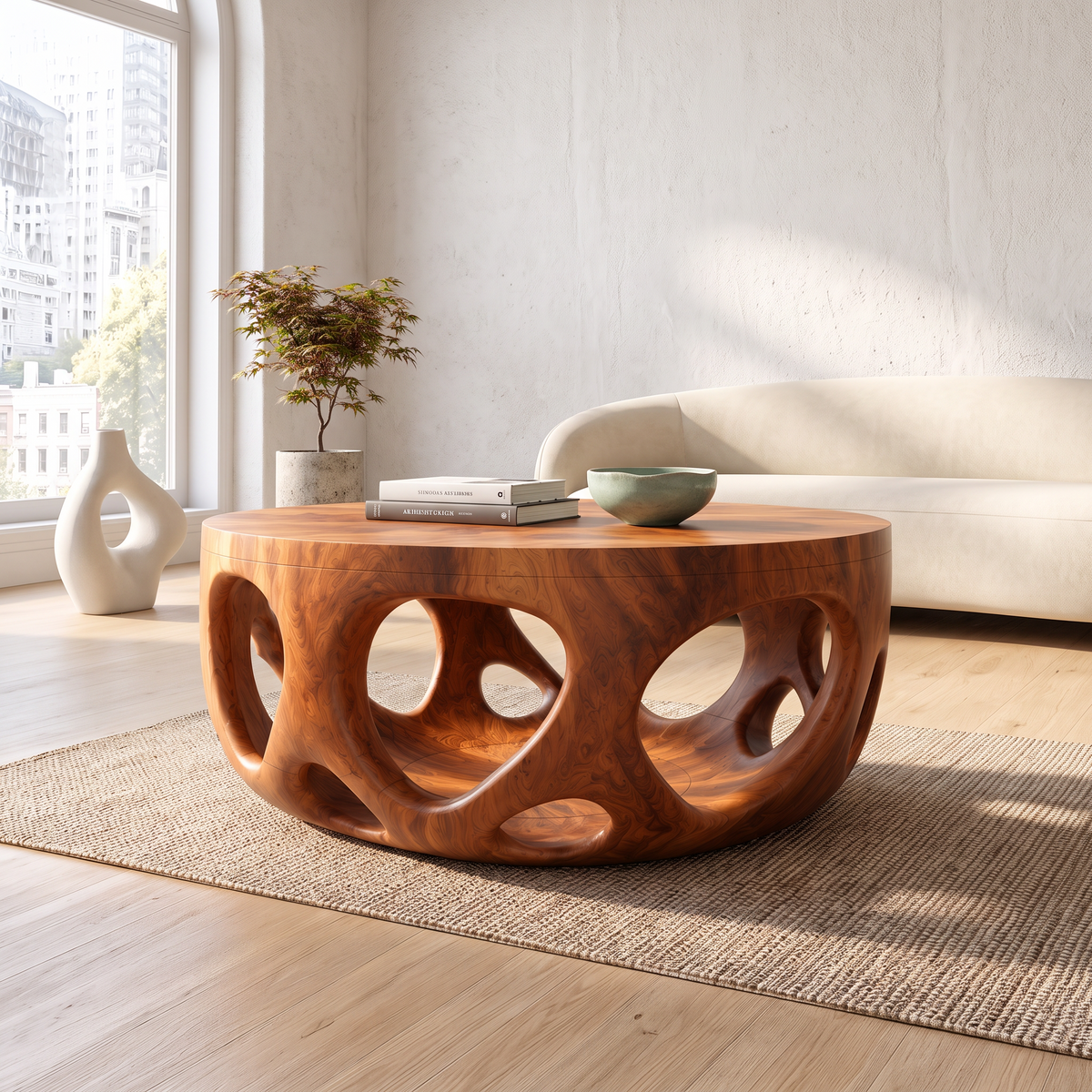 Artisan Coffee Table Natural Wood Farmhouse Gift