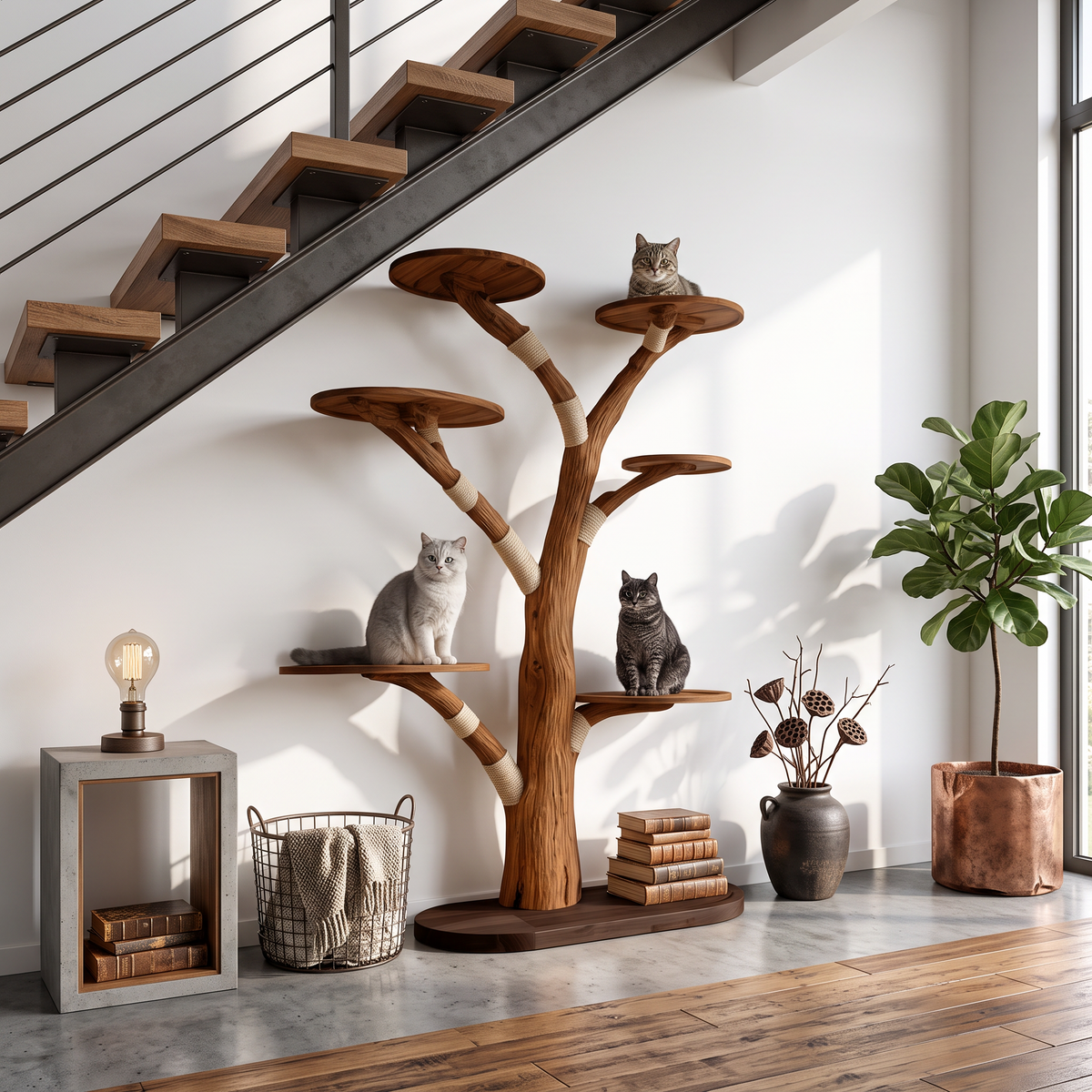 Rustic Tree Cat Tower Home Office